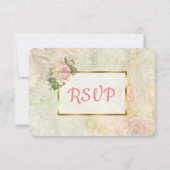 Pastellrosa Rose Wedding RSVP-Karte RSVP Karte (Rückseite)
