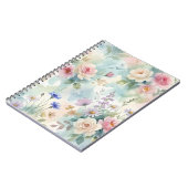 Pastellrosa Rosen Blumenmuster Notizblock (Linke Seite)