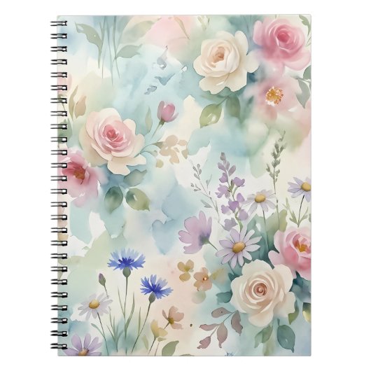 Pastellrosa Rosen Blumenmuster Notizblock (Vorderseite)