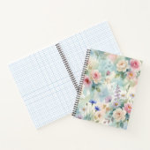 Pastellrosa Rosen Blumenmuster Notizblock (Innenseite)