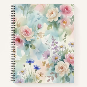 Pastellrosa Rosen Blumenmuster Notizblock