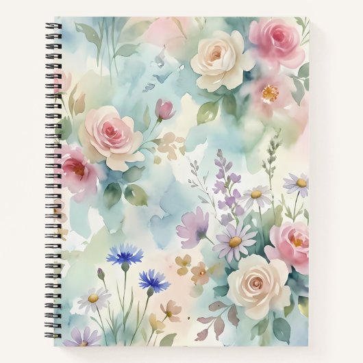 Pastellrosa Rosen Blumenmuster Notizblock (Vorderseite)