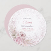 Pastellrosa Rosen Erwachsene Einladung zum Geburts (Vorne/Hinten)