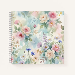 Pastellrosa Rosen Floral Notizblock