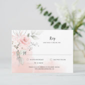 Pastellrosa Rosen Pellrosa Wasserfarben Waschen RSVP Karte (Stehend Vorderseite)