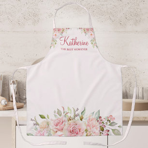 Pastellrosa Rosenblume Floral Die beste Mutter übe Schürze