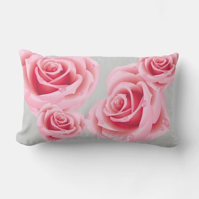 Pastellrosa Roses Kissen (Vorderseite)