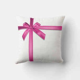 Pastellrosa Satin-Schleife Kissen