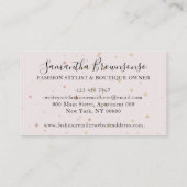 Pastellrosa Schneider Mode Schneider Wirbel Kleide Visitenkarte (Rückseite)