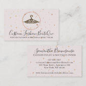 Pastellrosa Schneider Mode Schneider Wirbel Kleide Visitenkarte (Vorne/Hinten)