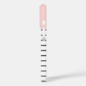 Pastellrosa Schwarz-weiße Streifen Muster Case-Mate iPhone Hülle (Rückseite / Links)