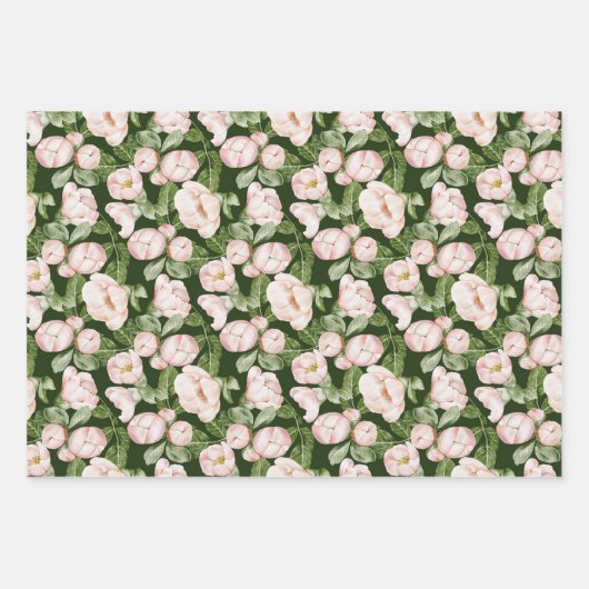 Pastellrosa Schwarze Rose Orchid Blume Geschenkpapier Set (Vorderseite 2)