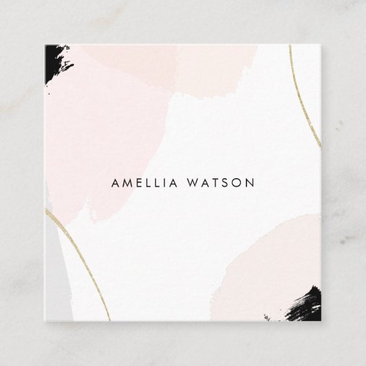 Pastellrosa-, Schwarze u. Quadratische Visitenkarte (Vorderseite)