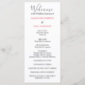 Pastellrosa-schwarzes Hochzeitsprogramm Programm (Vorderseite)