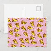 Pastellrosa schwebende Pizzastücke-Muster Postkarte (Vorne/Hinten)