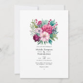 Pastellrosa, Sea Green und Merlot Sommerhochzeit Einladung (Vorderseite)