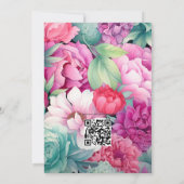 Pastellrosa, Sea Green und Merlot Sommerhochzeit Einladung (Rückseite)