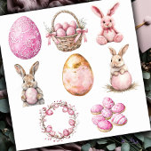 Pastellrosa Set 2 Ostern Aufkleber