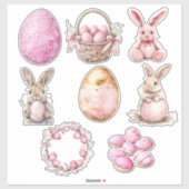 Pastellrosa Set 2 Ostern Aufkleber (Blatt)