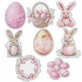 Pastellrosa Set 2 Ostern Aufkleber (Vorderseite)