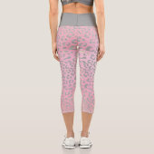 Pastellrosa Silberleopard Capri Leggings (Rückseite)