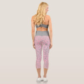 Pastellrosa Silberleopard Capri Leggings (Rückseite)