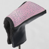 Pastellrosa Silberleopard Golf Headcover (3/4 Vorderseite)