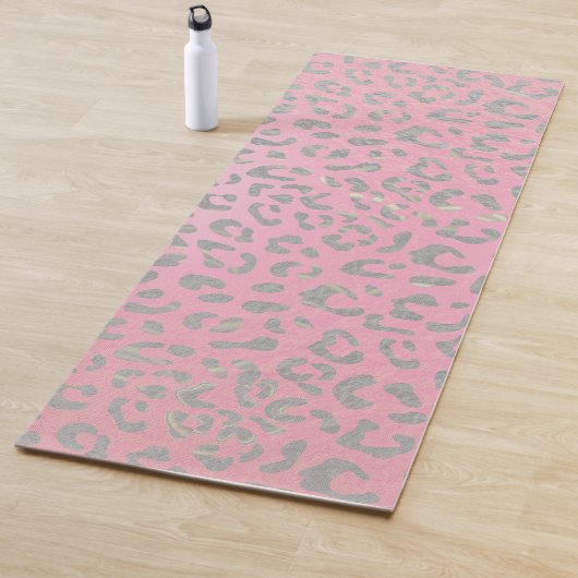 Pastellrosa Silberleopard Yogamatte (Beispiel)