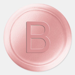 Pastellrosa Single Letter Wax Siegel Look Sticker