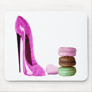 Pastellrosa-Stilett und französische Mousepad