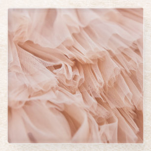 Pastellrosa Stoffe: Elegante Texturen. Glasuntersetzer