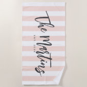 Pastellrosa Strandtuch, frisch gepresste Geschenke Strandtuch (Vorderseite)