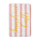 Pastellrosa Streifen Badematte (Vorderseite Vertikal)
