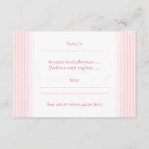 Pastellrosa-Streifen RSVP Karte