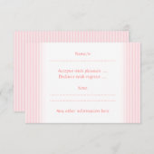 Pastellrosa Streifen. RSVP Karte (Vorne/Hinten)