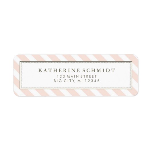 Pastellrosa Streifen - Rücksendeadressen-Aufkleber (Vorne)