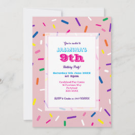 Pastellrosa Streusel-Einladung Einladung