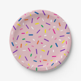 Pastellrosa Streusel-Papierplatte Pappteller
