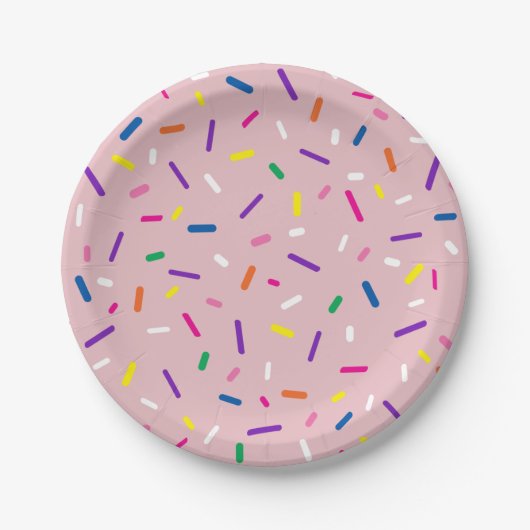 Pastellrosa Streusel-Papierplatte Pappteller (Vorderseite)