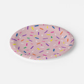 Pastellrosa Streusel-Papierplatte Pappteller (Schrägansicht)