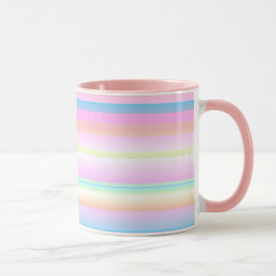 Pastellrosa süße Palette Streifen Tasse