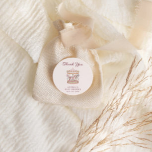 Pastellrosa süßes Karussell Mädchen Baby Shower Runder Aufkleber