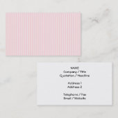 Pastellrosa-Süßigkeits-Streifen Visitenkarte (Vorne/Hinten)