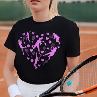 Pastellrosa Tennisfan Herz Grafik
