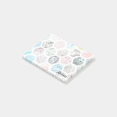 Pastellrosa Tile - Name Post-it Klebezettel (angewinkelt)