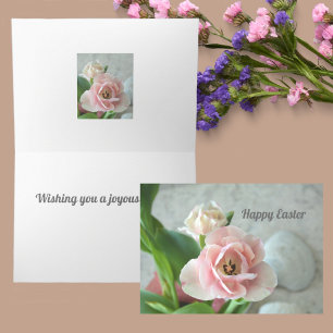 Pastellrosa Tulpen Anpassbare Ostern Karte
