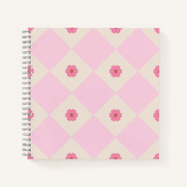 Pastellrosa und beige florale geometrische Notizbu Notizblock