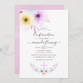 Pastellrosa- und Bläserbestätigung Einladung (Vorne/Hinten)