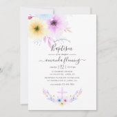 Pastellrosa und Bläsertaufen Einladung (Vorderseite)
