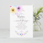 Pastellrosa und Bläsertaufen Einladung (Stehend Vorderseite)